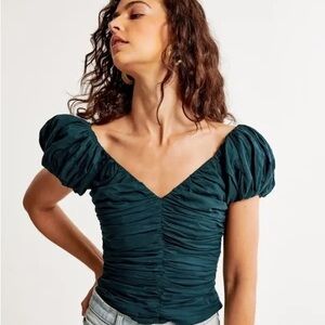 Abercrombie & Fitch Drama Puff Sleeve Top